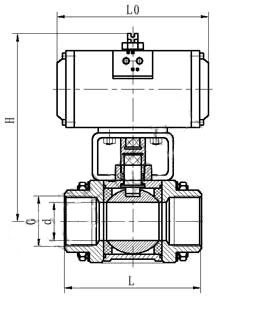 Stainless Steel Fixed Pneumatic Ball Valve DN15 - DN50 Thread Connection 0