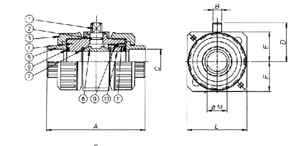 Failed Close UPVC On Off Pneumatic Ball Valve For Acid Alkali Corrosive Liquid 0