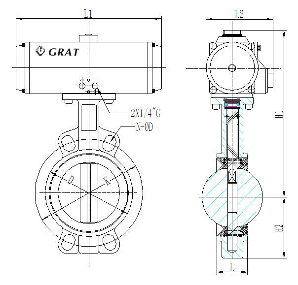 Pneumatic Control Wcb Butterfly Valve