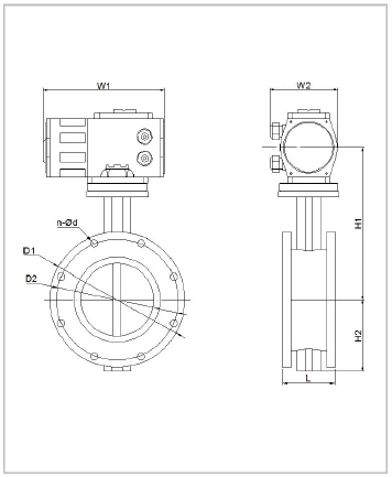 DN40 - DN1000 Explosion Proof Electric Actuator PTFE Flange Type For Butterfly Valve 1