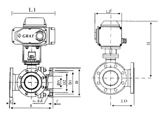 Electric Actuator Flange Stainless Steel 3 Way Motorized Ball Valve 1