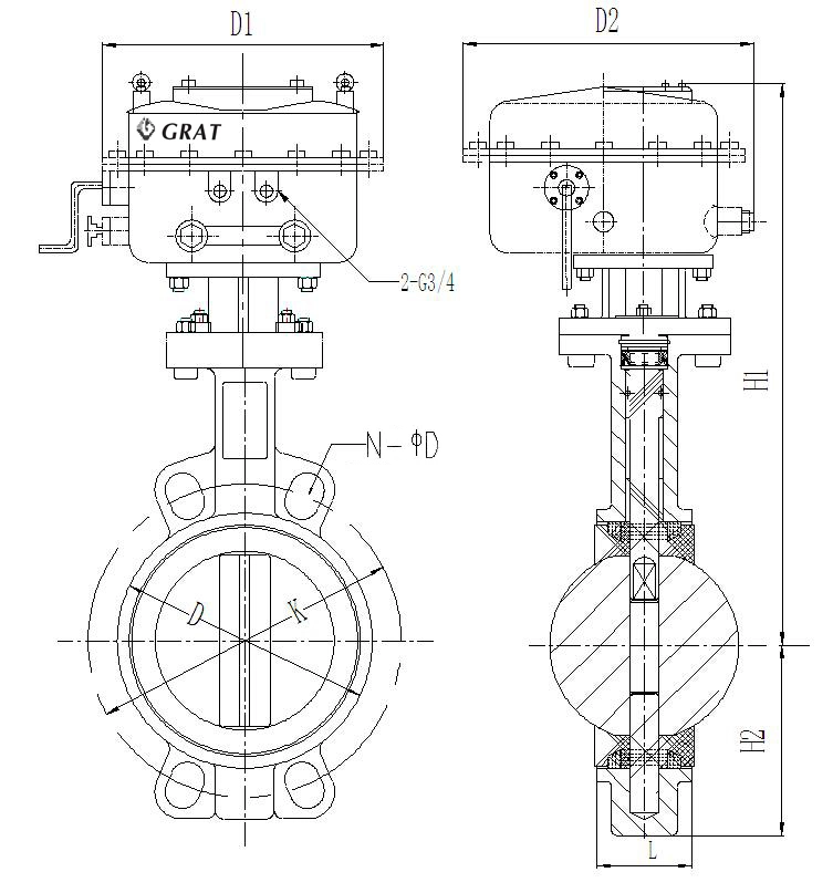 Sanitary Stainless Steel Clamp Butterfly Valve DN50 - 1200 With Multi Position Actuator 1