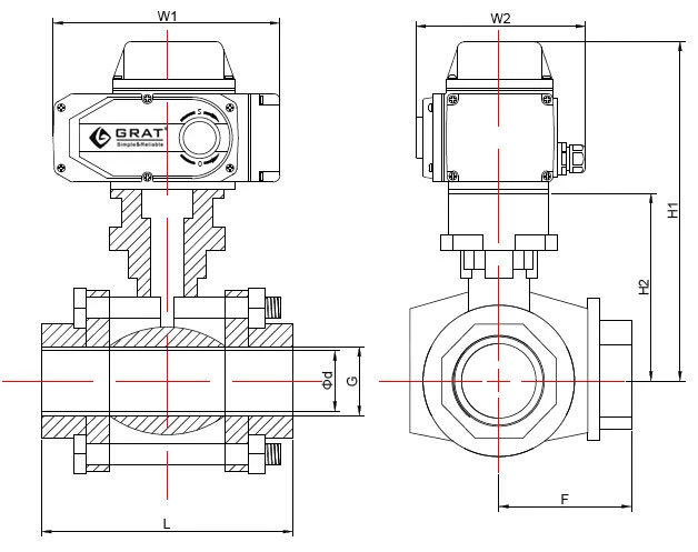 3 Way Multi Control Stainless Steel Ball Valve with Electricity Motorized Actuator 1