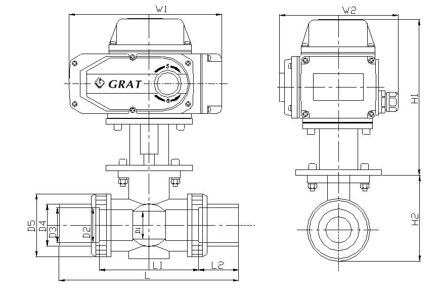 ASME B16.1 Double Flange PN16 Double Eccentric Motorized Butterfly Valve 1