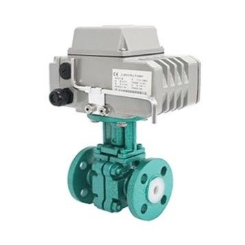 Anti Corrosive Fluorine Electric Ball Valve Wear Proof High Temperature Resistant