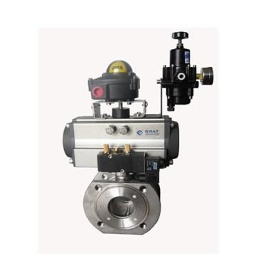 Dn15 - Dn600 Pneumatic Ball Valve Stainless Steel V Notch Ball Control Valve