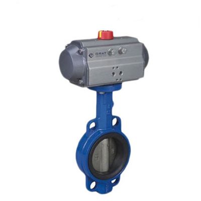 DN300 Pn16 Pneumatic Butterfly Valve Stainless Steel Ductile Iron Wafer Butterfly Valve