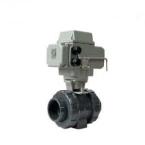 Dn32 UPVC Electric Ball Valve IP67 AC220V DC24V Electric Actuator PVC Ball Valve