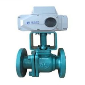 FEP Stainless Steel V Type Fluorine Electric Ball Valve With Flange Connection