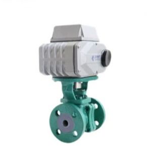 Carbon Steel Cast Iron Fluorine Electric Ball Valve For Acid Alkali Liquid