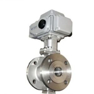 High Temperature Stainless Steel Flange Straight Through Type Electric Ball Valve