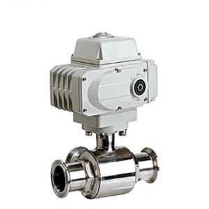 2 Way 3 PC Clamp Connection Stainless Steel Electric Ball Valve