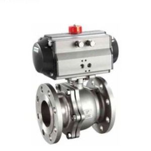Stainless Steel Flange End Vacuum Ball Valve With Pneumatic Actuator DIN Standard
